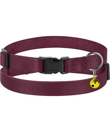Murom Leather Cat Collar | Breakaway & Adjustable | For Cats & Kittens | Black, Pink, Green, Brown, Yellow, Red, White, Marsala - Buy Online on GoSupps.com