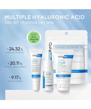 Travel Size Skin Care Set | Hyaluronic Acid Skincare for Women | TSA-Friendly 3pcs Moisturizer Serum & Eye Cream for Hydrated Skin - Buy Online on GoSupps.com