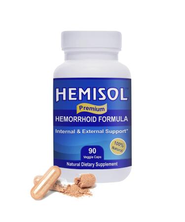Premium Natural Hemorrhoid Formula Hemorrhoids Treatment Comfort & Wellness Ease Burning Irritation & Discomfort Dietary Supplement 90 Caps 1 Bottle (90 Capsules)