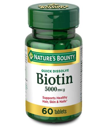 Nature's Bounty Biotin 5000 mcg 60 Quick Dissolve Tablets