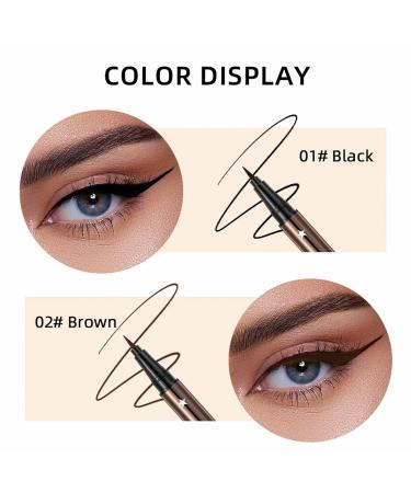 Waterproof Liquid Eyeliner Pen | Smudge Proof & Long Lasting | Ultra Fine Tip | Black/Brown | 0.14 Fl Oz - Pack of 1 - Buy Online on GoSupps.com