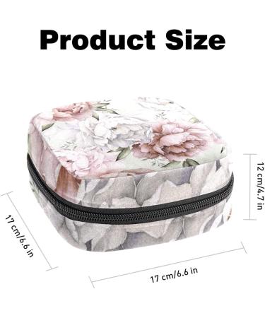 Peony Flower Menstrual Cup & Pad Storage Bag - White Pink, Portable Period Kit Pouch - Color 15 - Buy Online on GoSupps.com
