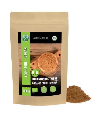 Organic carob powder (1kg) organic Johannisbrot organic Johannisbrotpulver dark gluten -free lactose -free laboratory test vegan Johannisbrot flour 100% natural without additives 1 kg (1 Pack)
