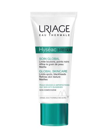 URIAGE Hyseac 3-REGUL Global Skincare 1.35 fl.oz. | Mattifying Moisturizer & Pore Minimizer for Oily to Combination Skin Prone to Acne | Promotes the Elimination of Spots  Blackheads & Shine