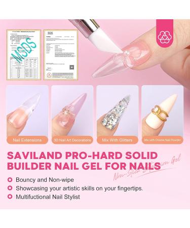 SAVILAND 15g Solid Sculpture Builder Gel for Nails: Clear Non-Stick 3d Hand Gel for Nails with Mini Nail Lamp Nails FIles Nail Clips Cuticle Pusher Set Soak Off UV 3D Nail Gel - Buy Online on GoSupps.com