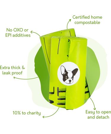 Certified Compostable Dog Poop Bags | 10% to Charity | Eco-Friendly Vegetable-Based Pet Supplies | Leakproof, Zero Odor | 120 Count - Buy Online on GoSupps.com