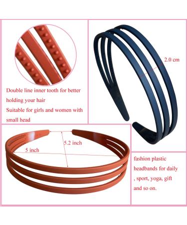 Set of 6 Thin Plastic Headbands - Tooth Fashion Solid Hair Accessories for Girls and Women - Buy Online on GoSupps.com
