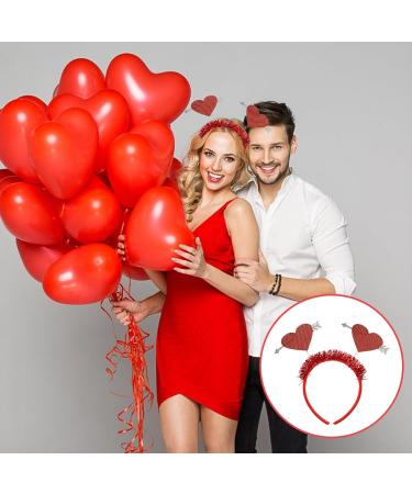 Minkissy 2-Piece Valentine's Day Heart Head Boppers - Glitter Red Love Hair Bands for Weddings & Festivals - Buy Online on GoSupps.com