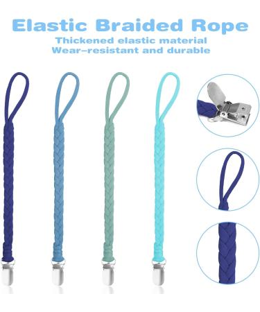 Pacifier Holder for Boys and Baby Girls Binky Pacifier Holder 100% Hand Woven Fits All Pacifiers with Handmade Braided Cotton Modern Unisex Baby Shower Birthdays Christmas Set (blue series 6) - Buy Online on GoSupps.com