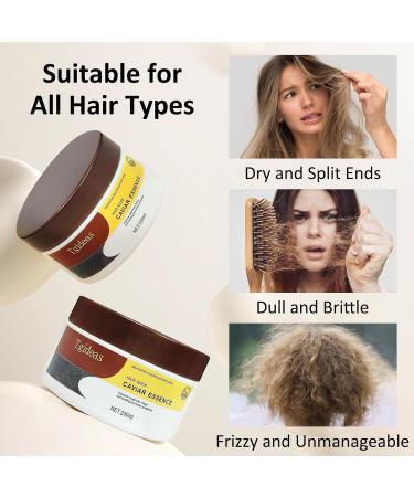 Collagen Hair Mask - Caviar Essence Deep Conditioning Treatment for Dry/Damaged Hair | Enriched with Keratin & Vitamins | Restores Shine & Softness | 8.45 oz - Buy Online on GoSupps.com