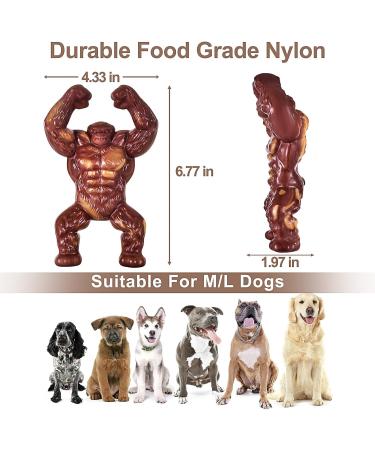 LUKITO Indestructible Dog Chew Toy - Real Beef - Aggressive Chewers - Large Dogs - Brown - Buy Online on GoSupps.com
