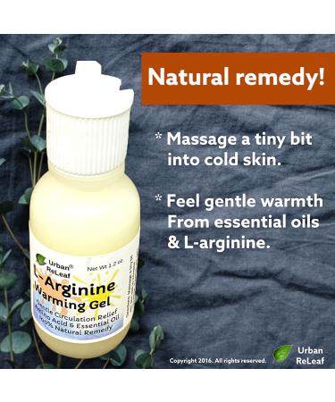 Urban ReLeaf L-Arginine Warming Gel - Fast-Acting, 100% Natural Circulation Massage for Legs, Hands, and Feet - Buy Online on GoSupps.com