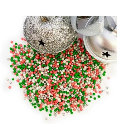Christmas Twinkle Red, Green & White 2mm Pearls Cake Topper Sprinkles - 30g Edible Sugar Decorations for Xmas Themed Party Cakes - Buy Online on GoSupps.com