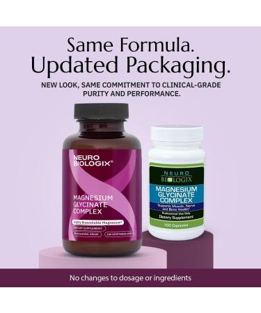 Neurobiologix Magnesium Glycinate Complex TRAACS Magnesium Bisglycinate Chelate for Muscle Nerve & Bone Support Gentle Easy-to-Digest Magnesium Supplement Non GMO Gluten Free 100 Capsules - Buy Online on GoSupps.com