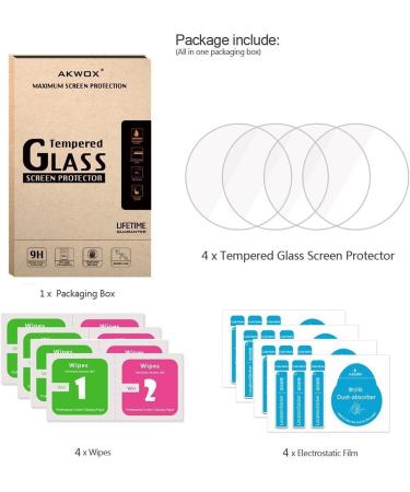 4-Pack Gear S3 Tempered Glass Screen Protector - Akwox Clear Protective Film for Samsung Gear S3 Frontier/Classic 1.3 Inch Smart Watch - Buy Online on GoSupps.com