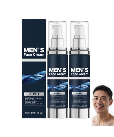 ZLHHRZJX 6-in-1 Face Cream for Men Anti-Aging Moisturizer for Repairing and Firming Deep Wrinkles Face Moisturizer and Anti-Wrinkle Lotion for Men Face Lotion to Reduce Wrinkles (2 PCS)