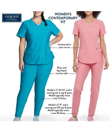 Cherokee Workwear Women's Infinity Crew Neck Scrubs Shirt - Large Navy - Buy Online on GoSupps.com