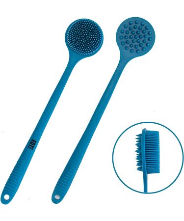 EOT Wellness Bendable Silicone Back & Scalp Scrubber - Long Handled Bath Shower Brush & Shampoo Massager (Blue Sapphire) - Buy Online on GoSupps.com