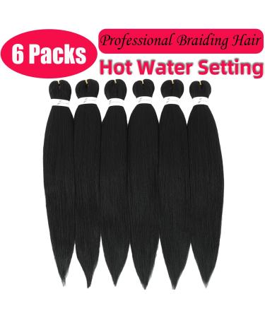 Pre-stretched Braiding Hair 6 Packs/Lot Professional Synthetic Fiber Crochet EZ Braids Yaki Texture Braiding Hair Extensions (1B) 16 Inch (Pack of 6) 1B - Buy Online on GoSupps.com