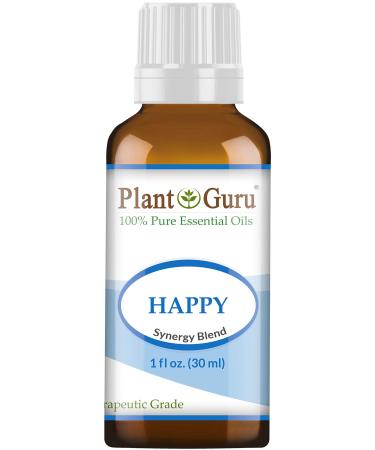 Happy Essential Oil Blend 1 oz / 30 ml 100% Pure Undiluted Therapeutic Grade. (Blend of: Pink Grapefruit Lemon Cassia Ginger Peppermint)