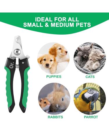 Pet Nail Clippers & Trimmers | Stainless Steel with Safety Guard | For Dogs, Cats, Rabbits, Guinea Pigs, Birds | Small Animal Claw Clippers | 4.7 Green - Buy Online on GoSupps.com