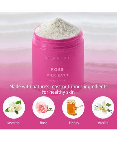 Calming Rose Coconut Milk Bath Soak | Moisturizing Spa Salt Powder for Stress Relief | Perfect Gifts for Women - Birthday & Christmas - Buy Online on GoSupps.com