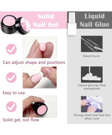 U-shinein 2x10ml Pink Nail Glue Gel for Press-On & Acrylic Nails | Solid Gel Polish & Nail Art Adhesive - Buy Online on GoSupps.com