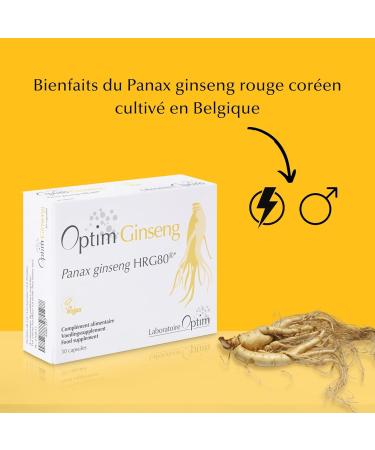 Natural Aphrodisiac Ginseng for Men Erection 30 Capsules - Capsules 1 Month | Panax Supplement Korean Red Ginseng Belgium Grown High Ginsenosides | Optim Ginseng - Buy Online on GoSupps.com