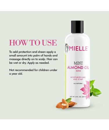 Mielle Organics Mint Almond Oil - 8 oz | Healthy Hair and Scalp Treatment - Buy Online on GoSupps.com