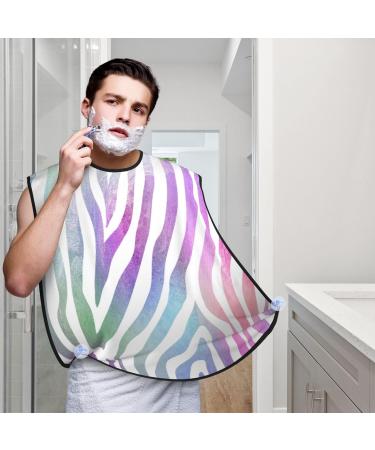 Galaxy Zebra Print Beard Bib | Rainbow Giraffe Skin Hair Catcher | Non-Stick Grooming Cloth for Shaving & Trimming | Perfect Gifts for Men - Buy Online on GoSupps.com