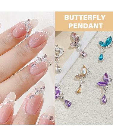 10x/Pack Butterfly Wing Nails Charm Butterfly Pendants Charm Decorations Dangle Nails Charm Nails Supplies Hy4364 - Buy Online on GoSupps.com