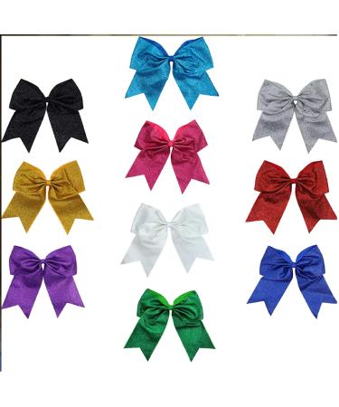 Glitter Cheer Bows - Softball Gifts for Girls & Women | Kenz Laurenz Strong Hair Ties (Silver) - Buy Online on GoSupps.com