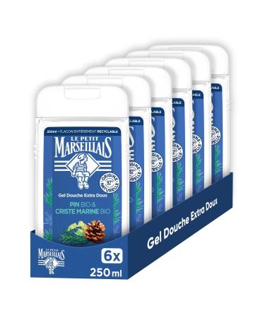 Le Petit Marseillais Le Petit Marseillais | Organic Pine & Criste Marine Extra Gentle Shower Gel (6 x 250 ml bottles) 92% ingredients of natural origin Fully recyclable bottle