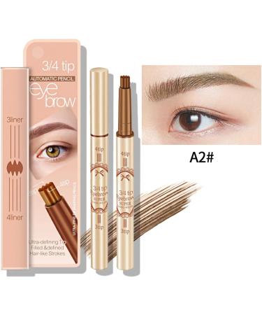 Microblading Eyebrow | Waterproof Eyebrow Eyebrow Makeup with Natural-Looking Microblading Eye Brow Pencil with -4 Tip for Mother Makeup Lover Pochy Light Brown - Buy Online on GoSupps.com
