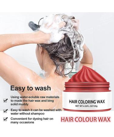 Temporary Hair Wax Colour Red Hair Dye One-time Temporary Modeling Natural Colour Wash Out Easily Hair Dye Wax for Party Cosplay DIY Halloween (Red) - Buy Online on GoSupps.com