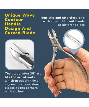 AVXIGO FIELD Professional Ingrown Toenail Clipper for Thick Nails and Seniors - Surgical Grade Stainless Steel with Compression Coil Spring & Curved Blade - Includes Microfiber Cloth - Buy Online on GoSupps.com