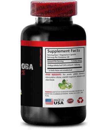 Ginkgo BILOBA Organic - Ginkgo Capsules Supports Focus and Clarity Natural Brain Energy Ginkgo Biloba Extract Ginkgo Biloba Memory Clear Decision-Making Sharper Thinking 3Bot - Buy Online on GoSupps.com