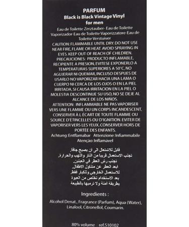 Nu Parfums Black Is Black Vintage Vinyl Eau de Toilette Spray for Men 3.4 Ounce - Buy Online on GoSupps.com