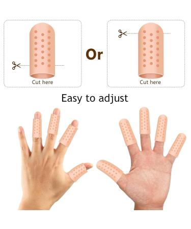 12 Pieces Silicone Finger Protectors - Gel Fingering Support Breathable Thumb Protection - 6 Pairs Beige for Optimal Comfort | International Shipping Available - Buy Online on GoSupps.com