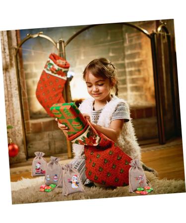 PLAFOPE Holiday Bags 12pcs Christmas Drawstring Bag Candy Bags Xmas Candy Bag Drawstring Storage Bags Miss Cartoon - Buy Online on GoSupps.com