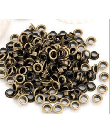 YOYOSTORE 100pc Hole Inside Diameter 7mm 1/4" Bronze Metal Grommets Eyelets Self Backing for Bead Cores, Clothes, Leather, Canvas