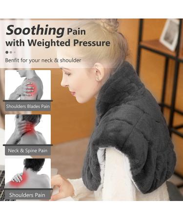 UTK 24x20 Extra Large Weighted Heating Pad for Neck and Shoulders | Electric Heated Wrap with 6 Heat Settings and Tourmaline Beads - Buy Online on GoSupps.com