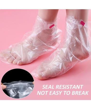 YSDYY 100 Pieces Transparent Waterproof Foot Covers Foot Masks Foot Beauty Plastic Shoe Covers for Hot Springs Hydrotherapy and Wax Treatments - Buy Online on GoSupps.com