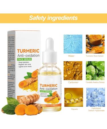 Turmeric Serum Dark Spots 30 ml Spot Corrector Face & Body Anti Aging and Wrinkle Face Serum Reduces Hyperpigtation Age Spots Sun Spot Improve Skin Tone Moisturize Brighten All Types - Buy Online on GoSupps.com