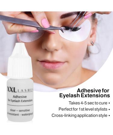 XXL Lashes Adhesive - Oil-Resistant Sensitive Eyelash Glue for Extensions | Waterproof Anti-Allergic Medical Quality (Transparent) - Buy Online on GoSupps.com