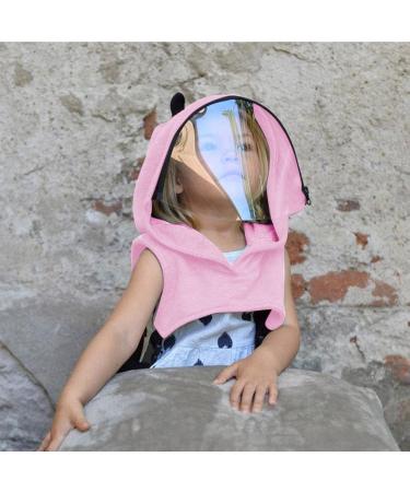 Quintra Complete Facial Protection - Transparent Hooded Hat for Kids | Reusable & Removable Seat Belts (Pink One Size) - International Shipping Available - Buy Online on GoSupps.com