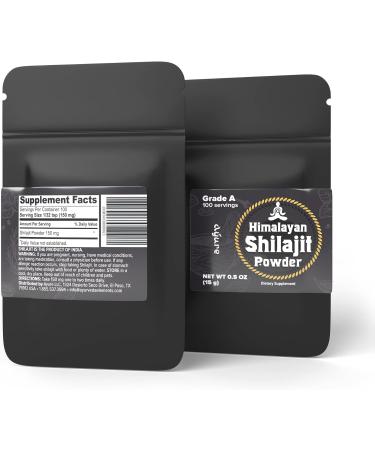 Pure Himalayan Shilajit Powder + Free Measuring Spoon | Wildcrafted in Siberia | 100 Servings Antioxidant Fulvic Acid Supplement | 100% Organic Trace Minerals Complex | Authentic Mineral Powder 0.50 oz | Pack of 1 - Buy Online on GoSupps.com