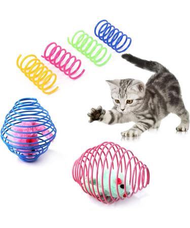 sukevitor 12Pcs Cat Spring Toys Colorful Spring Cat Toy Cat Springs Interactive Cat Toys Spring Kitten Toys for Swatting Biting Hunting Active Healthy Play and Bouncing Play Training 12pcs cat toy - Buy Online on GoSupps.com
