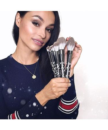 Luxury Enzo Ken Natural Goat Hair Make-Up Brush Set - 10 Soft Brushes & Cosmetic Bag | Perfect Christmas Gift - Buy Online on GoSupps.com