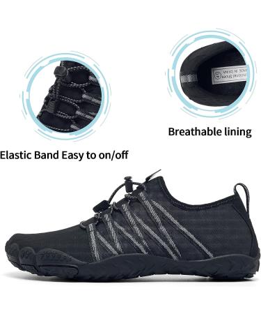 Limberun Quick-Dry Water Shoes | Wide Toe Barefoot Beach Shoes | 8 Women/7 Men | Black - Buy Online on GoSupps.com